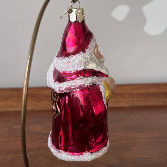 Old World Christmas Santa Claus w/ Green Drum Blown Glass Ornament Merck Vintage - Picture 5 of 10